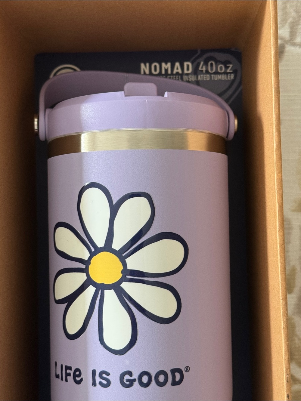 Life Is Good Lavender Daisy 40oz Nomad Travel Tumbler - Picture 6 of 6